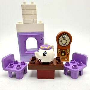 Lego Duplo Belle’s Tea Party Mrs Potts Cogsworth Incomplete Disney Beauty Beast